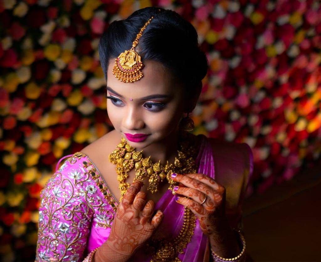 Indian bride after makeup at Freshh bridal studio