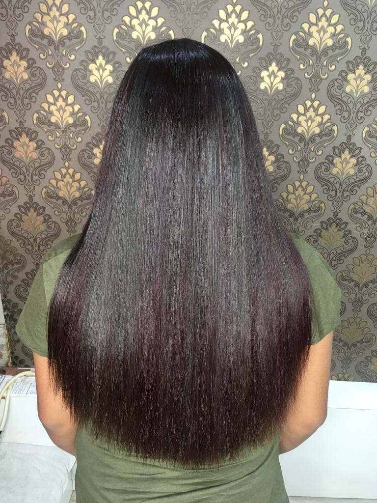 Long layered blow-dry finished at Freshh Family Salon