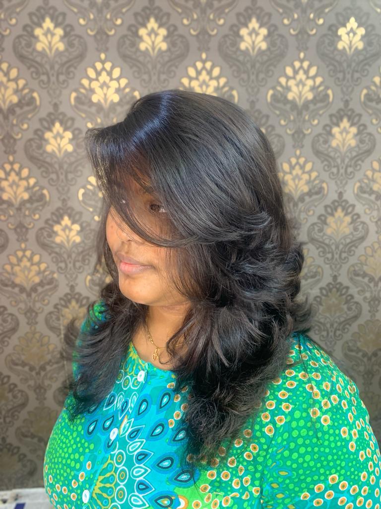 Soft curls and styling on a Freshh client